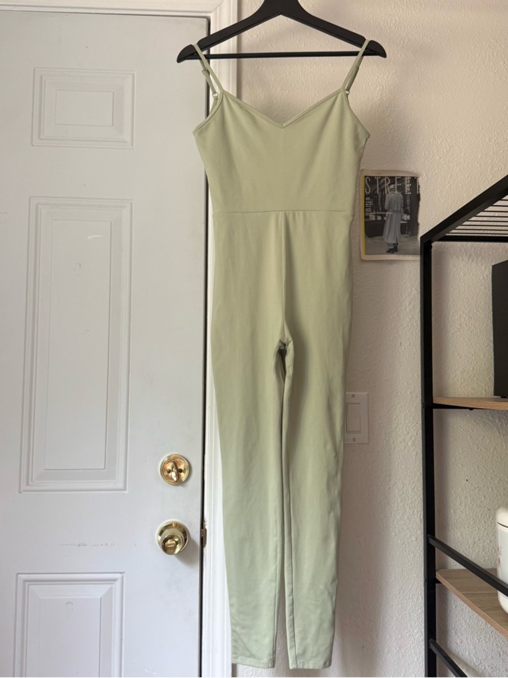 REFORMATION light sage recycled knit scoop back sleeveless jumpsuit‎ cat suit